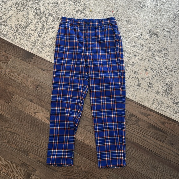 Women's blue plaid pants - Picture 7 of 7